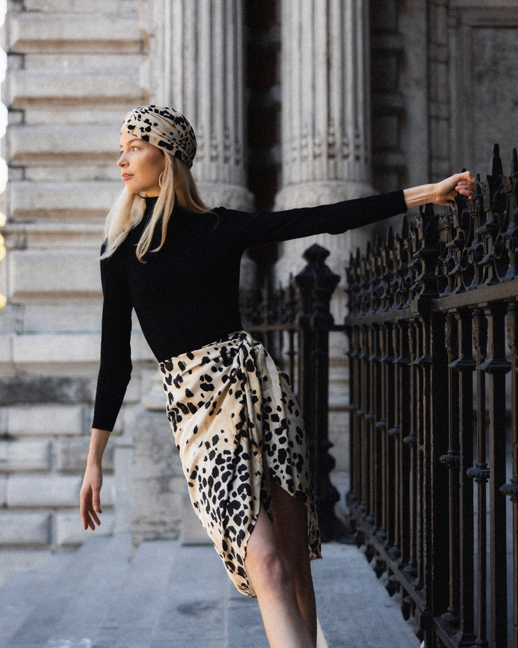 In the style hot sale leopard wrap skirt
