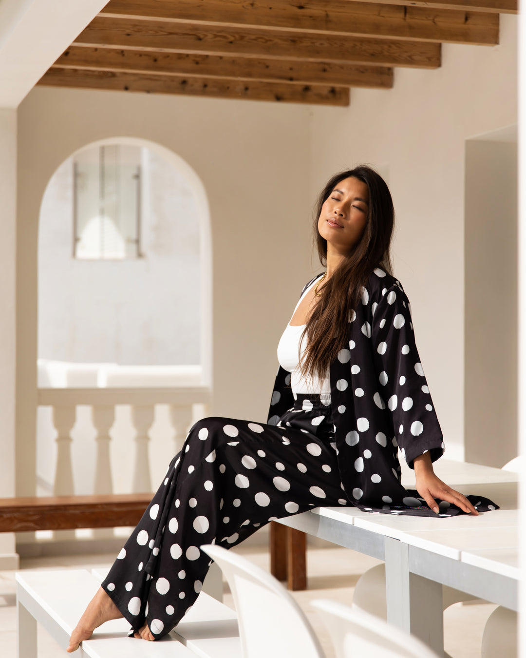 ☆STRIPED MIKADO SILK MONROE FLATS/KIMHEKIM☆ Kimono Milano – Silky Sleek